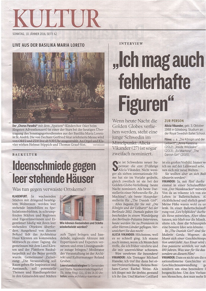 Kleine Zeitung_2016.01.10_Ideenschmiede gegen leer stehende Häuser