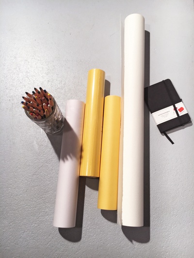 Carl Pruscha, Arbeitsutensilien