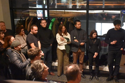 Bei der Eröffnung dabei: Das Team von Francesca Torzo (Nicolò Conti, August Kraft Fossmark, Giacoma Di Vieste, Yang Tian, Silvia Ponte und Gabriele Pace)