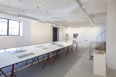 Blick in die Ausstellung "ZV Bauherrenpreis 2012" im aut