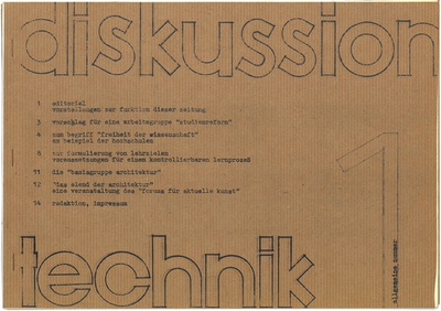 Diskussion Technik, Studentenzeitung, Ausgabe 1, 1971