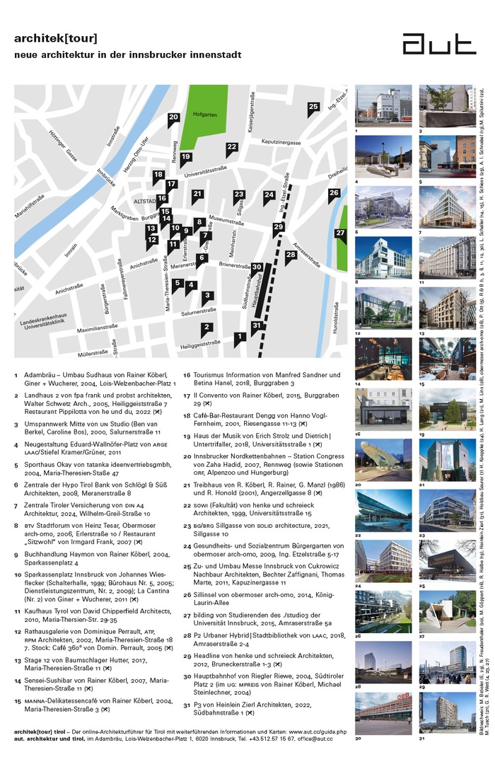 Infoblatt "architek[tour] Innsbruck"