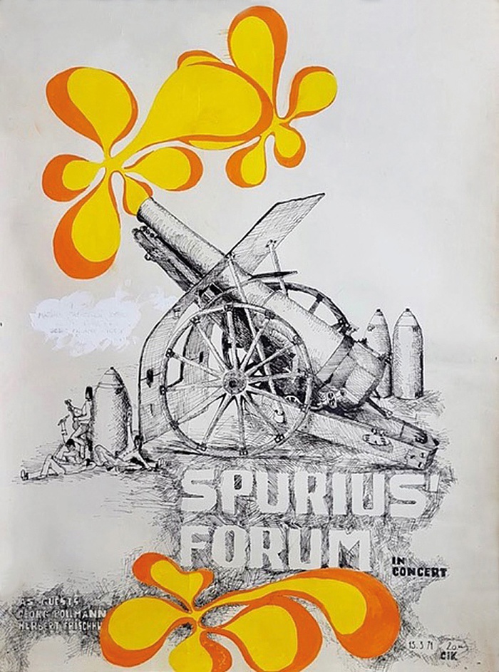 Plakat für ein Konzert des Spurius Forum