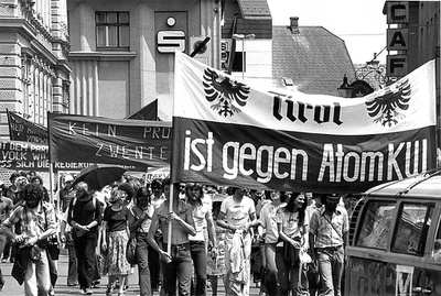 Demonstration gegen das AKW Zwentendorf, 1977