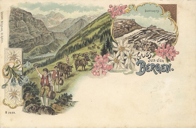 Postkarte, 1899 – © Kantonsbibliothek Appenzell Ausserrhoden Postkarte, 1899