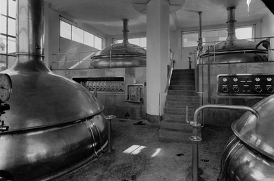 Sudhaus mit 4-Geräte-Sudwerk, um 1931; Foto: Archiv Franz Peter Brasdauski