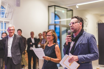 Eröffnung Architekturhaus: Roman Höllbacher und Gudrun Fleischmann-Oswald. Foto: Kathrin Gollackner