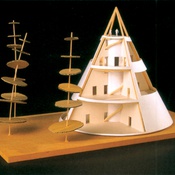 Roithamers Kegel, Thomas Bernhard „Korrektur“ (1975), Modellbau, Martin Düchs, 2000