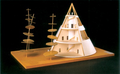 Roithamers Kegel, Thomas Bernhard „Korrektur“ (1975), Modellbau, Martin Düchs, 2000