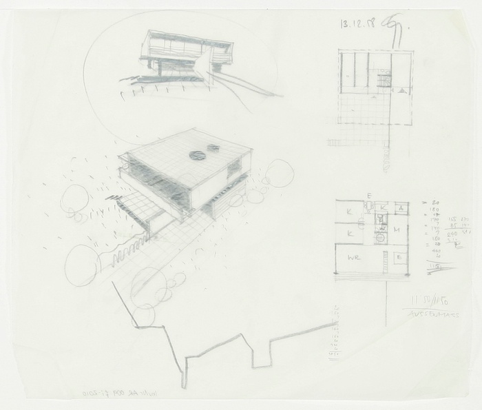 ÖFAG Innsbrucker Bundesstraße Salzburg, Wohnsiedlung Vorskizze Perspektive, (1958)