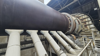 Zementwerkbesichtigung Firma leube, Drehrohrofen