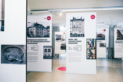 Ausstellungsansicht "Moderne Architektur in Salzburg" im Architekturhaus Salzburg