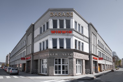 Salzburger Autopalast; Entwurf u. Ausführung: Zöttl und Sperl (1928)