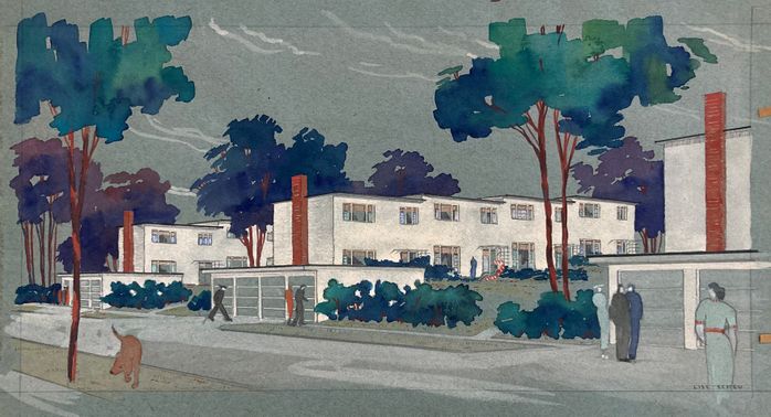 Detailausschnitt aus University Terrace, Variante des Schaubilds von Lisl Scheu, 1938