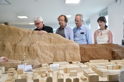 Atelier Jan de Vylder: Kapuzinerberg; v.li.: Angonese, Rieder, De Vylder u. Annamaria Prandi