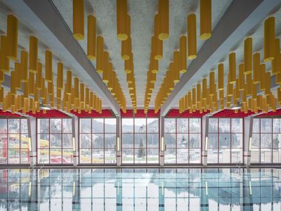 Hallen- und Freibad „Stadionbad“, Kapfenberg, Ferdinand Schuster, 1953