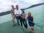 Kärntner Seenkonferenz  (v.l.n.r.): Franz Sturm, LR Daniel Fellner, Elias Molitschnig, Raffaela Lackner