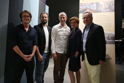 v.l.n.r.: Horst Lechner, Lukas Ployer (Förderstipendium 2018); Wolfgang Maul - hobby a (Preisträger 2018); Brigitta Palauf (Landtagspräsidentin); Heinrich Schellhorn (LH-Stv.);