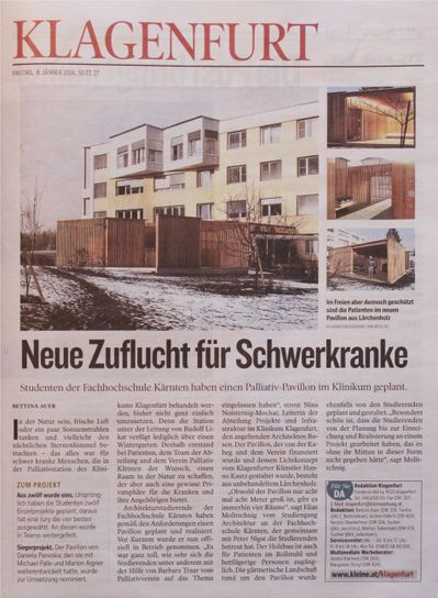 Kleine Zeitung_2016.01.08_ Neuer Zufluchtsort für Schwerkranke